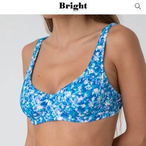 Brand new bright swimwear capri top in aqua floral